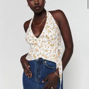 Reformation Halter Linen Top